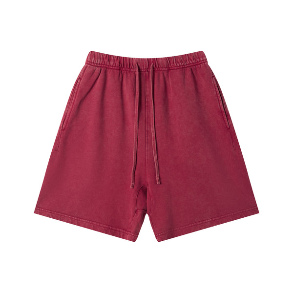 Women's Solid-Color Casual Shorts — Washed Mid-Length Shorts