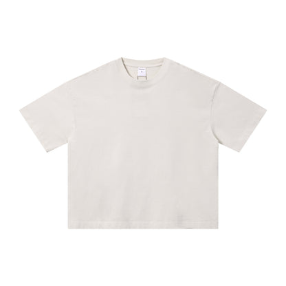 Men's T-shirt heavy wash water BOXY version versatile round neck