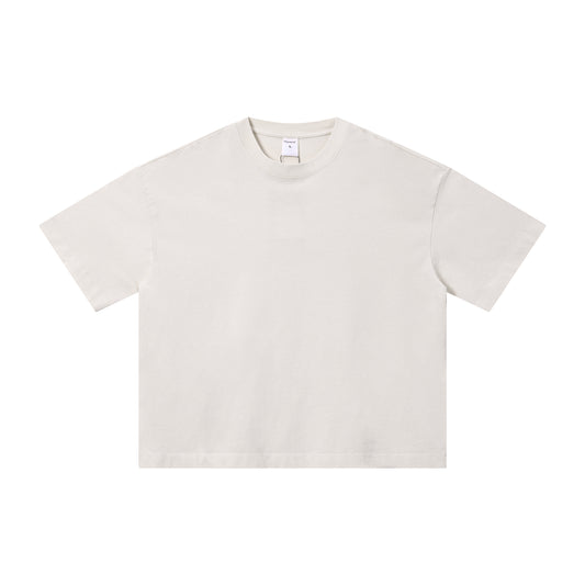 Men's T-shirt heavy wash water BOXY version versatile round neck