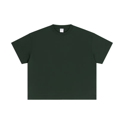 Men's cotton versatile solid color top loose short sleeved T-shirt
