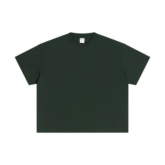 Men's pure cotton casual versatile solid color top loose short sleeved T-shirt