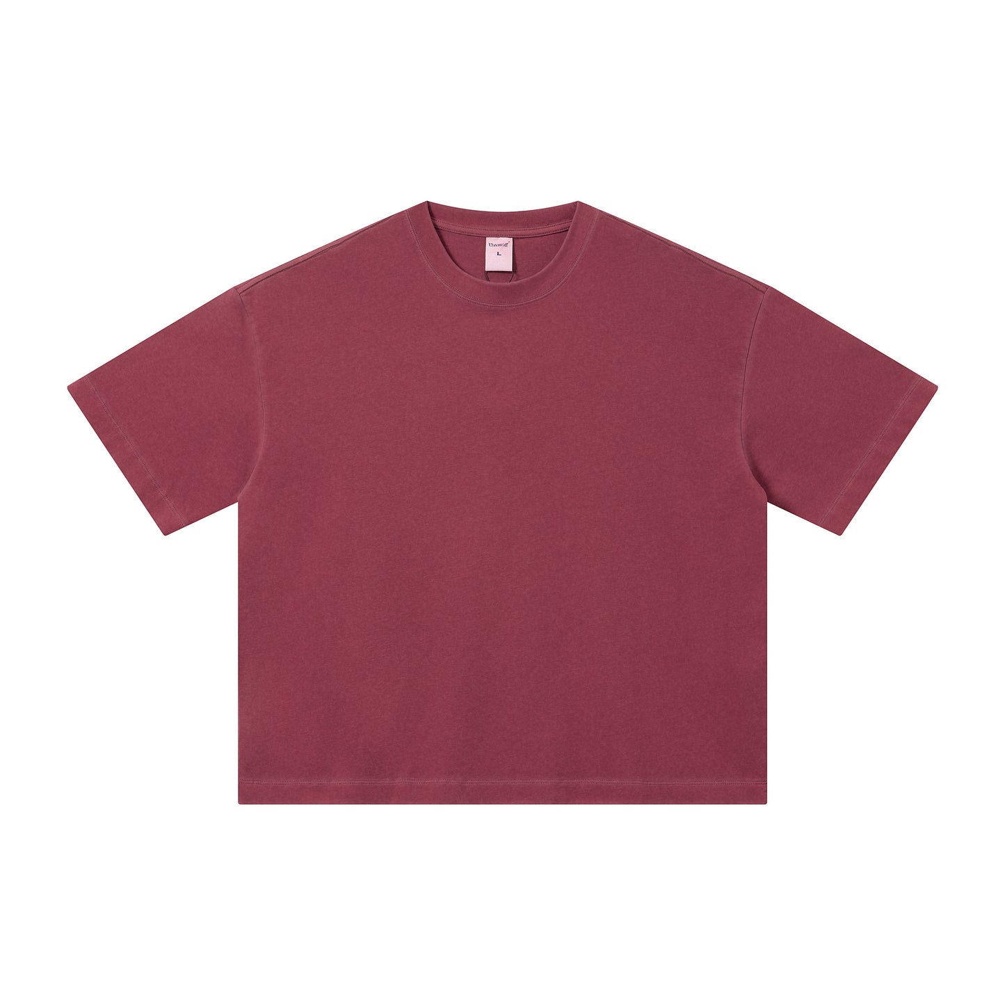 Men's T-shirt heavy wash water BOXY version versatile round neck
