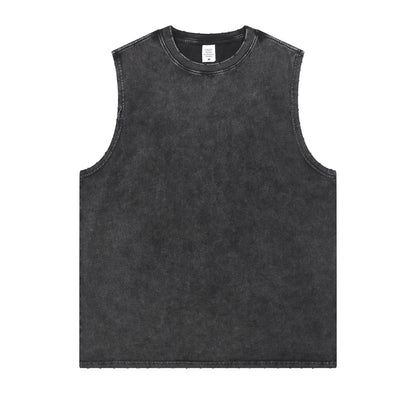 Men's T-shirt with distressed batik and frayed edges, vest