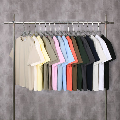 Women's Short-Sleeve T-Shirt, Relaxed High-Street Style, Earth Tones, 16 Colors, FOG Drop-Shoulder