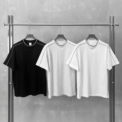 Men's Color-Blocked Topstitched Drop-Shoulder T-Shirt