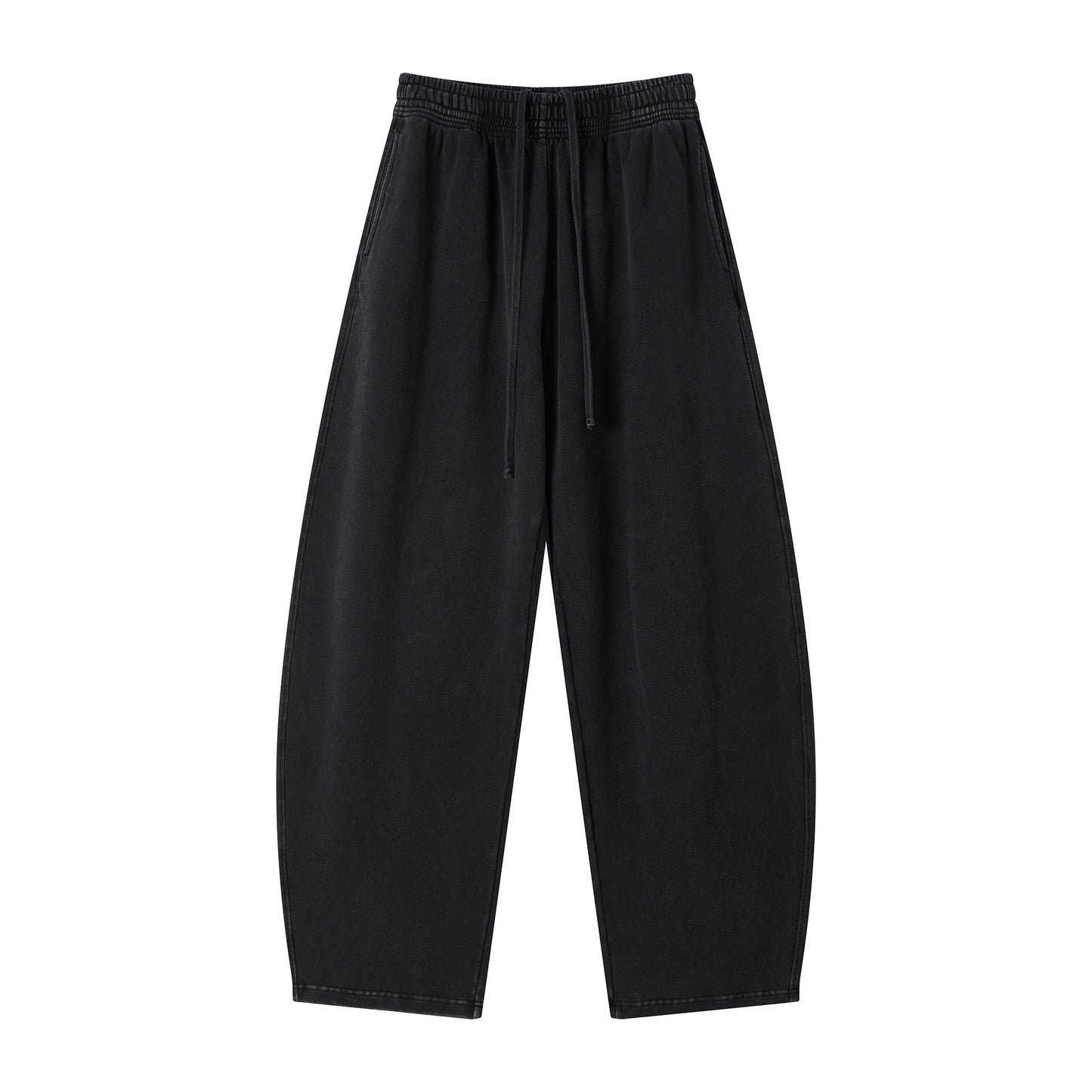 Men's 100% cotton loose-fitting curved-cut long pants made of pure cotton