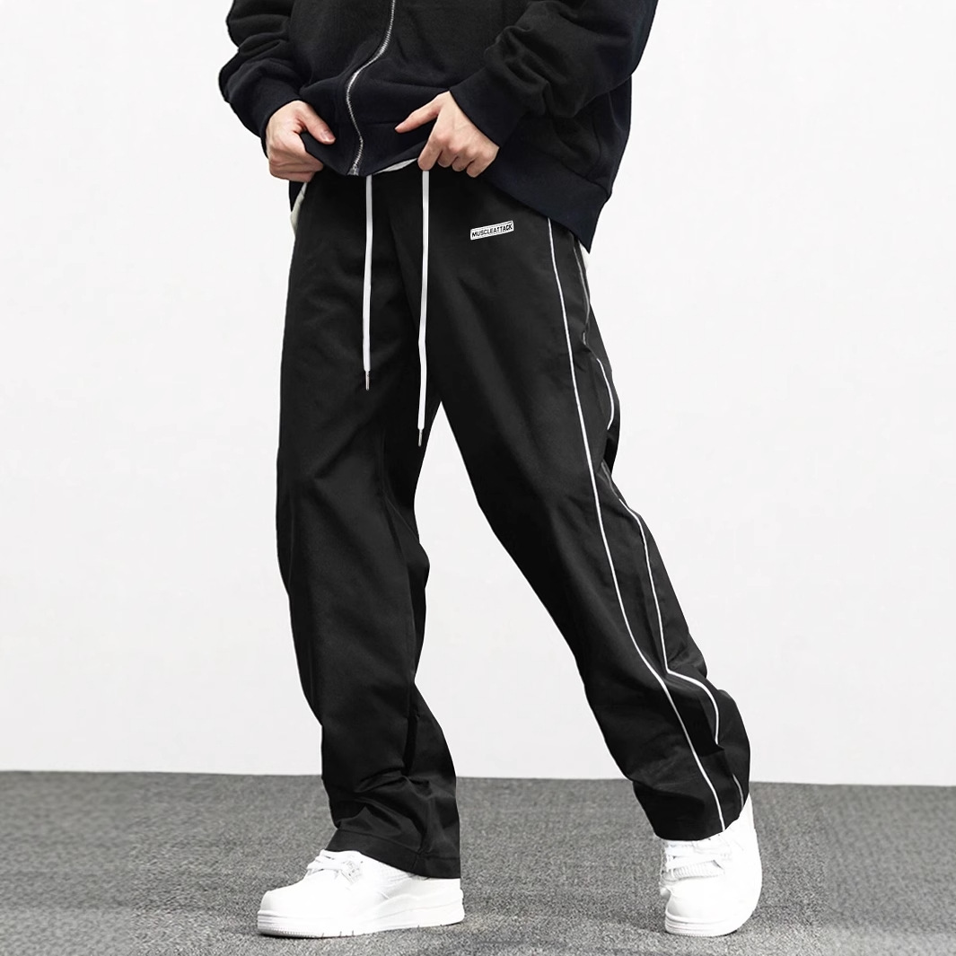 Men's new woven casual straight leg pants men's clothing