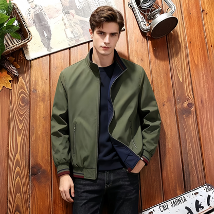 Men's Jacket Spring/Autumn Casual Men's Handsome Pilot Zipper Jacket