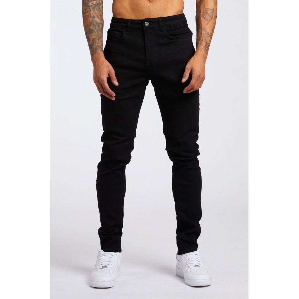 Men's Solid Color Jeans, High Elasticity, Straight Leg, Slim Fit, Skinny Jeans