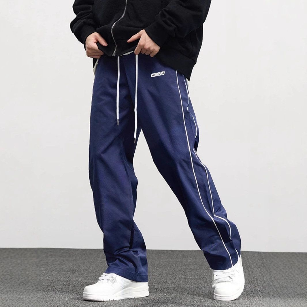 Men's new woven casual straight leg pants men's clothing