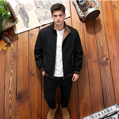 Men's Jacket Spring/Autumn Casual Men's Handsome Pilot Zipper Jacket