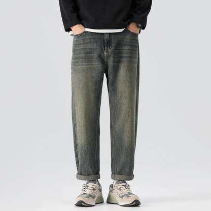 Hot-selling men's clothing, new style for all seasons, men's loose-fitting retro jeans
