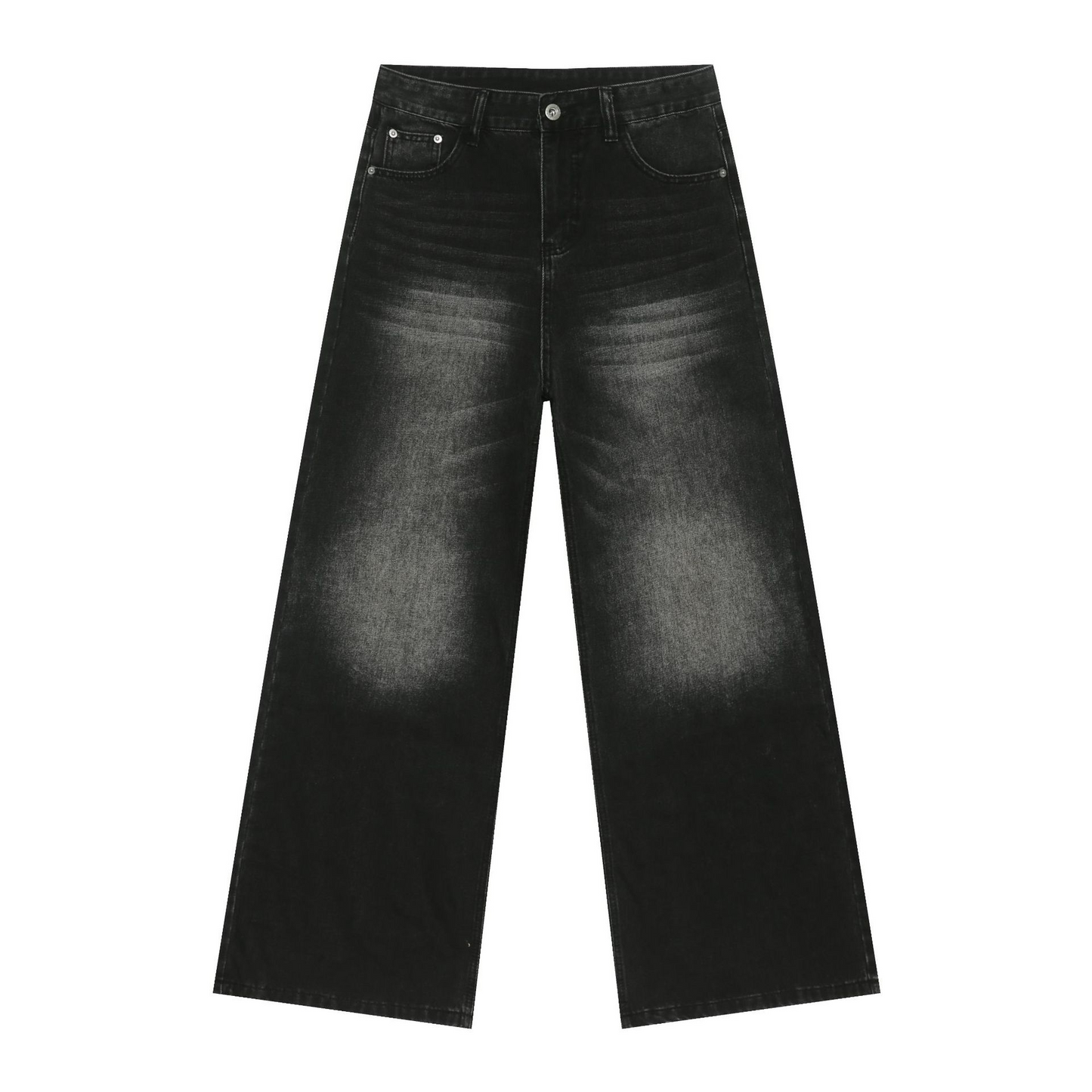 Denim Retro Denim Jeans Men's Washed Loose Fit Versatile Casual Straight Leg Wide Leg Pants