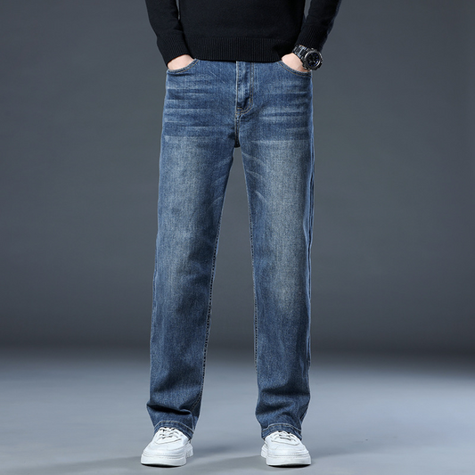 Jeans, loose straight leg pants, men's summer thin long pants