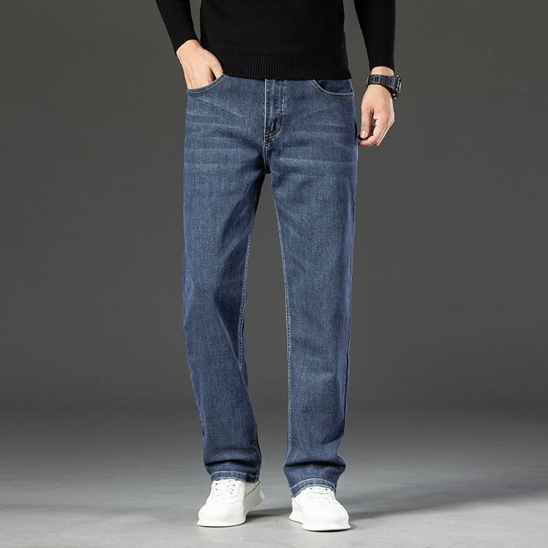 Jeans, loose straight leg pants, men's summer thin long pants