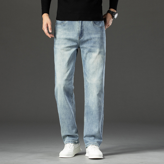 Jeans, loose straight leg pants, men's thin and long pants