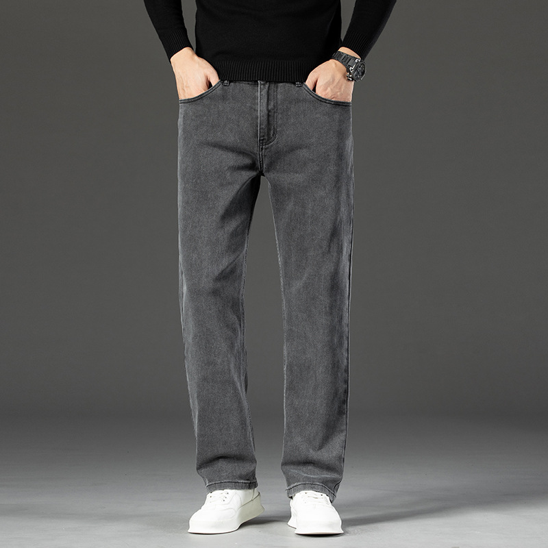 Jeans, loose straight leg pants, men's summer thin long pants