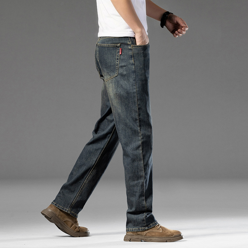 Jeans, loose straight leg pants, men's summer thin long pants
