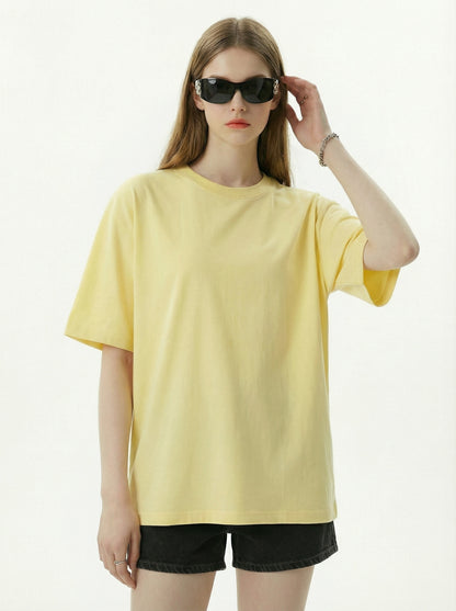 Women's Short-Sleeve T-Shirt, Relaxed High-Street Style, Earth Tones, 16 Colors, FOG Drop-Shoulder