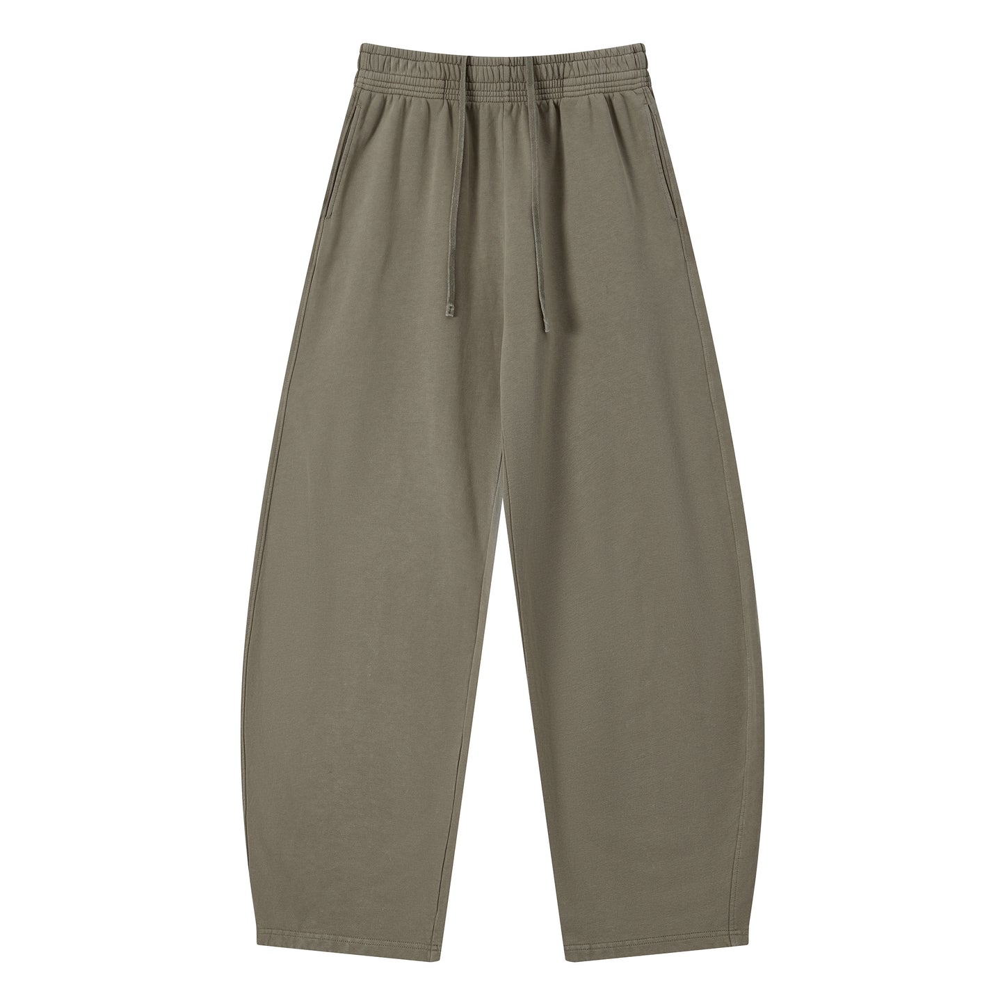 Men's 100% cotton loose-fitting curved-cut long pants made of pure cotton