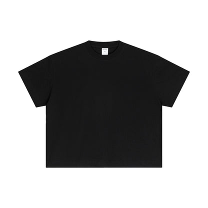 100% cotton men's boxy fit solid color loose short-sleeved T-shirt