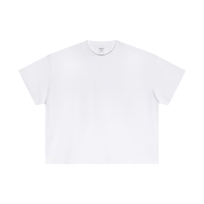 100% cotton men's boxy fit solid color loose short-sleeved T-shirt