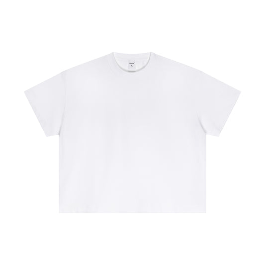 Men's pure cotton solid color top loose short sleeved T-shirt
