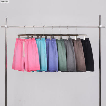Men's Dyed Distressed Terry Cloth Shorts