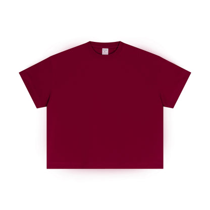 100% cotton men's boxy fit solid color loose short-sleeved T-shirt