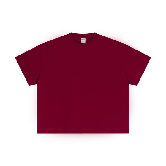 100% cotton men's boxy fit solid color loose short-sleeved T-shirt