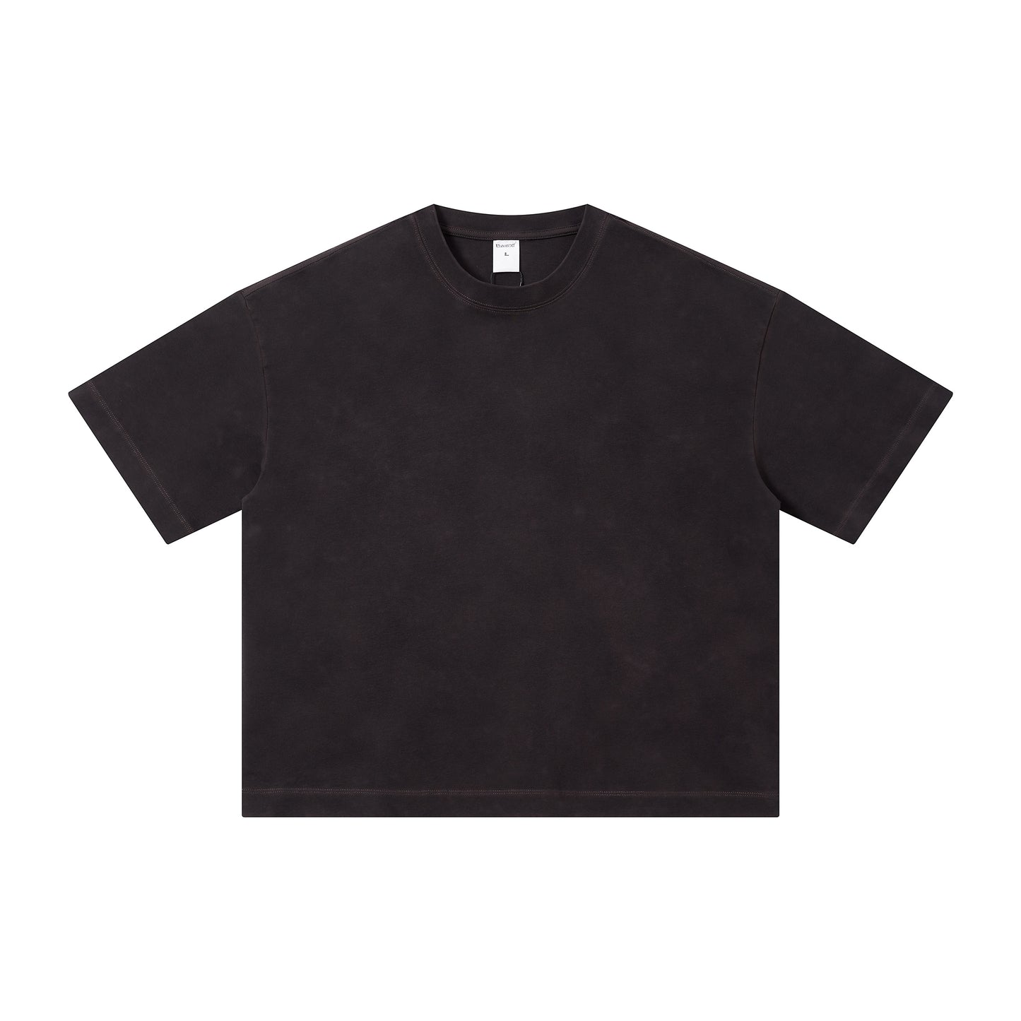 Men's T-shirt heavy wash water BOXY version versatile round neck