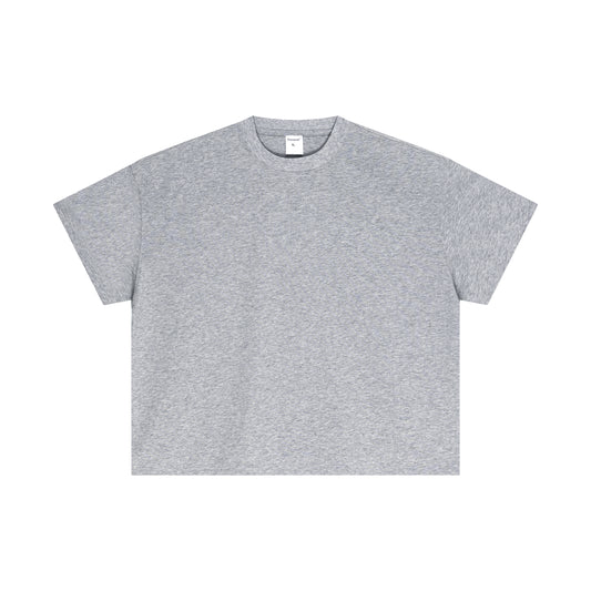 Men's cotton versatile solid color top loose short sleeved T-shirt