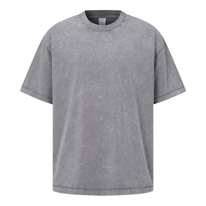 Men's T-shirt hem jumping feet, washed water wax printed short sleeved print, versatile round neck