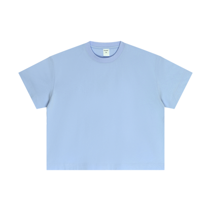 100% cotton men's boxy fit solid color loose short-sleeved T-shirt