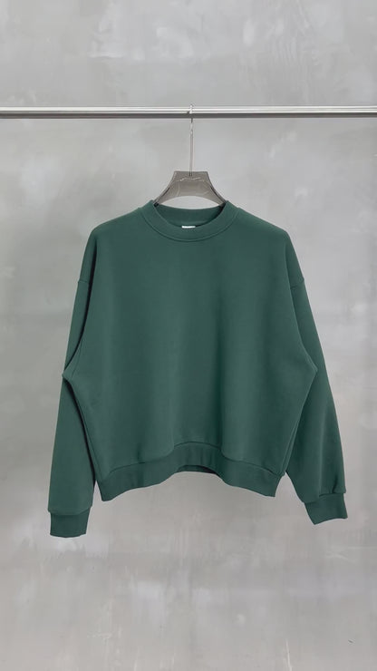 Women's Long-Sleeve Heavyweight Boxy Fleece-Lined Sweatshirt