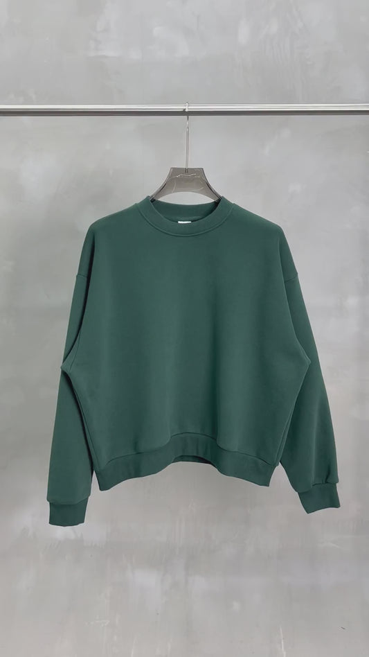 Women's Long-Sleeve Heavyweight Boxy Fleece-Lined Sweatshirt